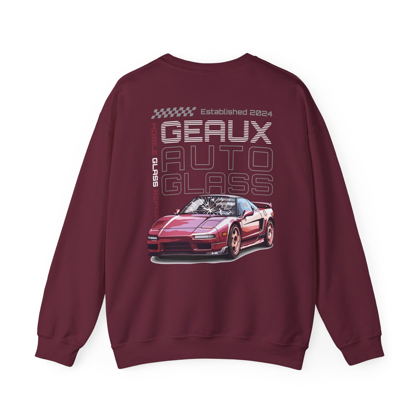 Geaux Auto Glass Crewneck - Sports Car Edition