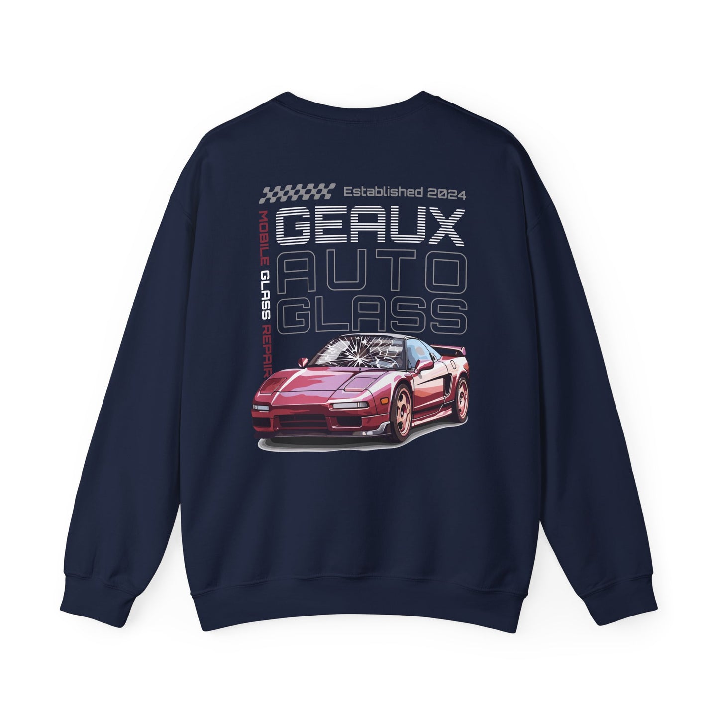 Geaux Auto Glass Crewneck - Sports Car Edition